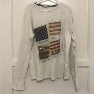 Zara girls sequined patriotic long sleeve shirt